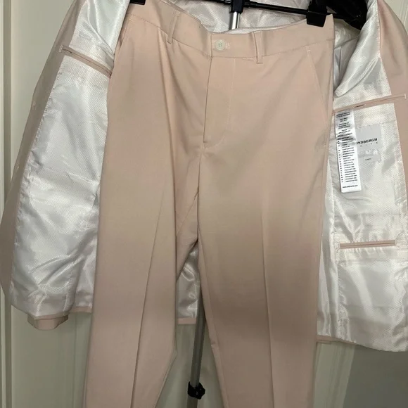 Men's Elegant Light Pink Suit Set US 36R jacket/ pant waist 32 length 39” - Picture 5 of 7